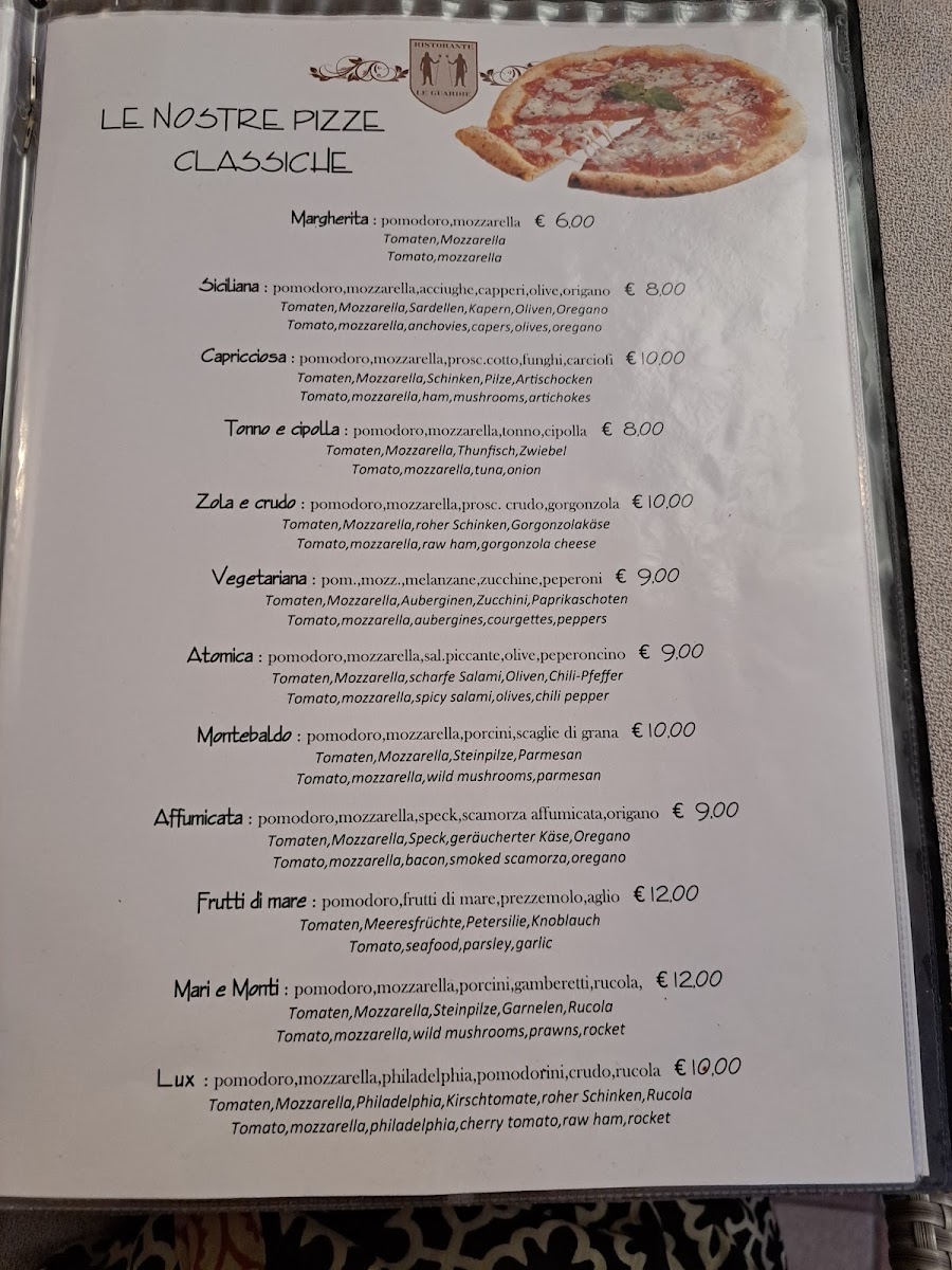 Menu Ristorante Pizzeria Le Guardie-8